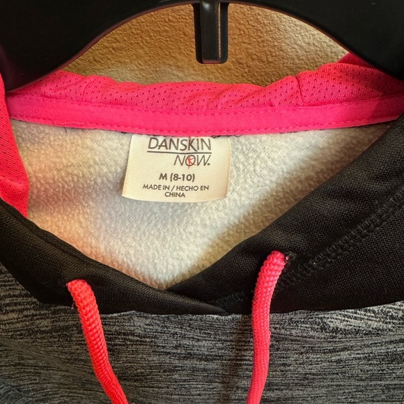 DANSKIN NWOT Pink Black And Gray Hoodie Hooded Sweatshirt Jacket Coat Dri Layer - Picture 10 of 14